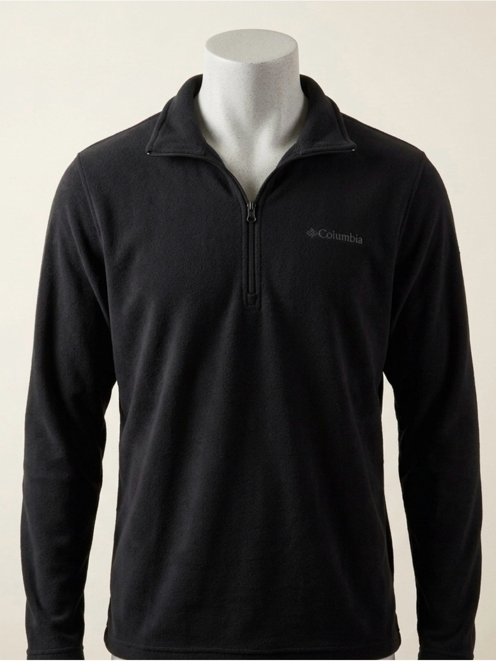 Columbia Mens XL Black Quarter Zip Fleece Pullover Jacket Sweater Outdoor